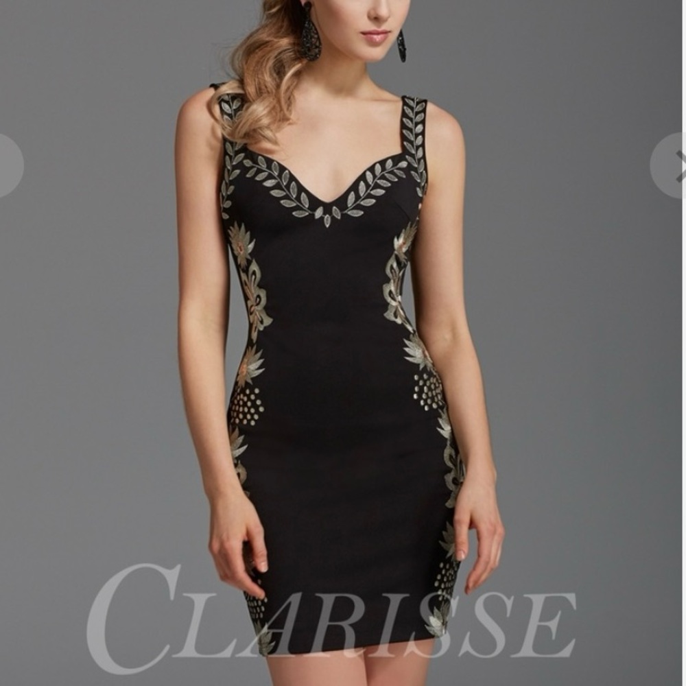 Black and Gold Embellished Dress